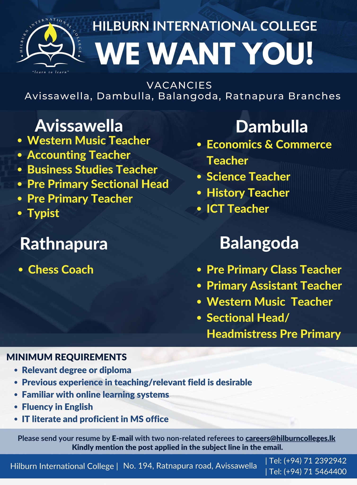 National Stream / Cambridge Stream Teacher