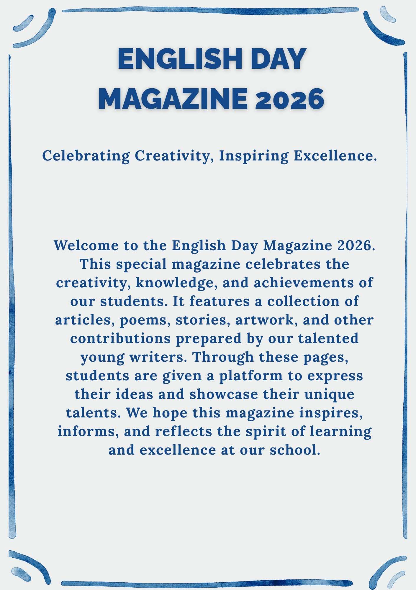 Official Launch of the English Day 2026 School Newspaper