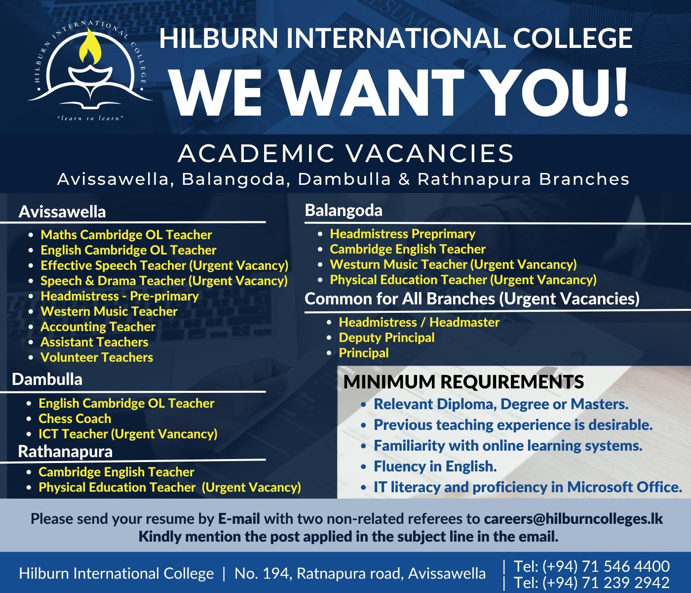 Academic Vacancies