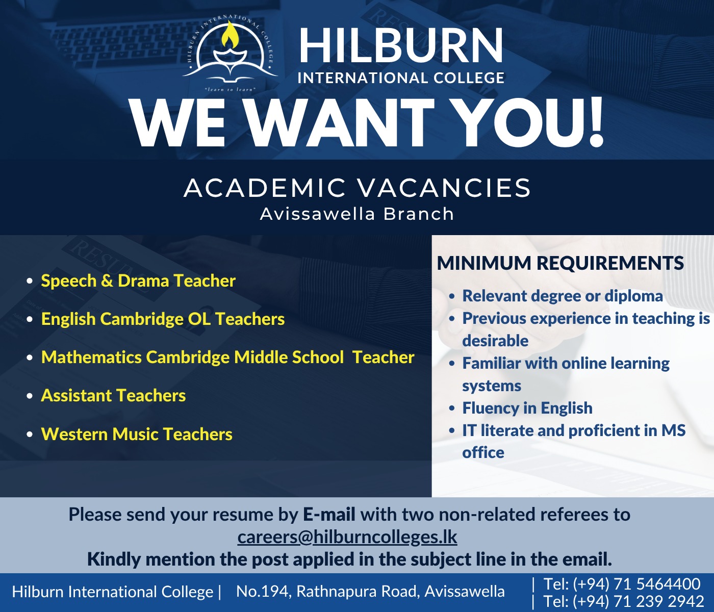 Academic Vacancies