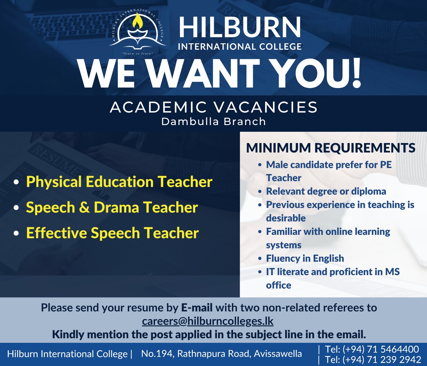 Academic Vacancies