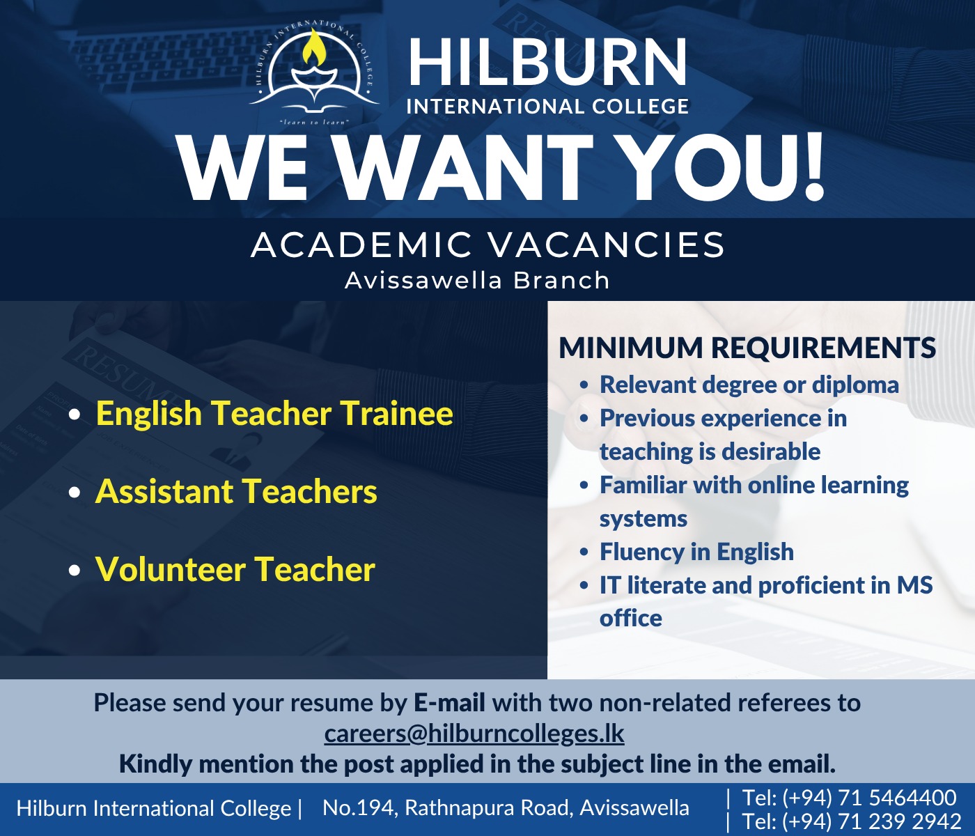 Academic Vacancies